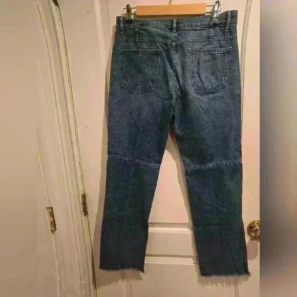 P7002 theory raw hemmed straight legged medium wash jeans size 28 - Picture 7 of 8